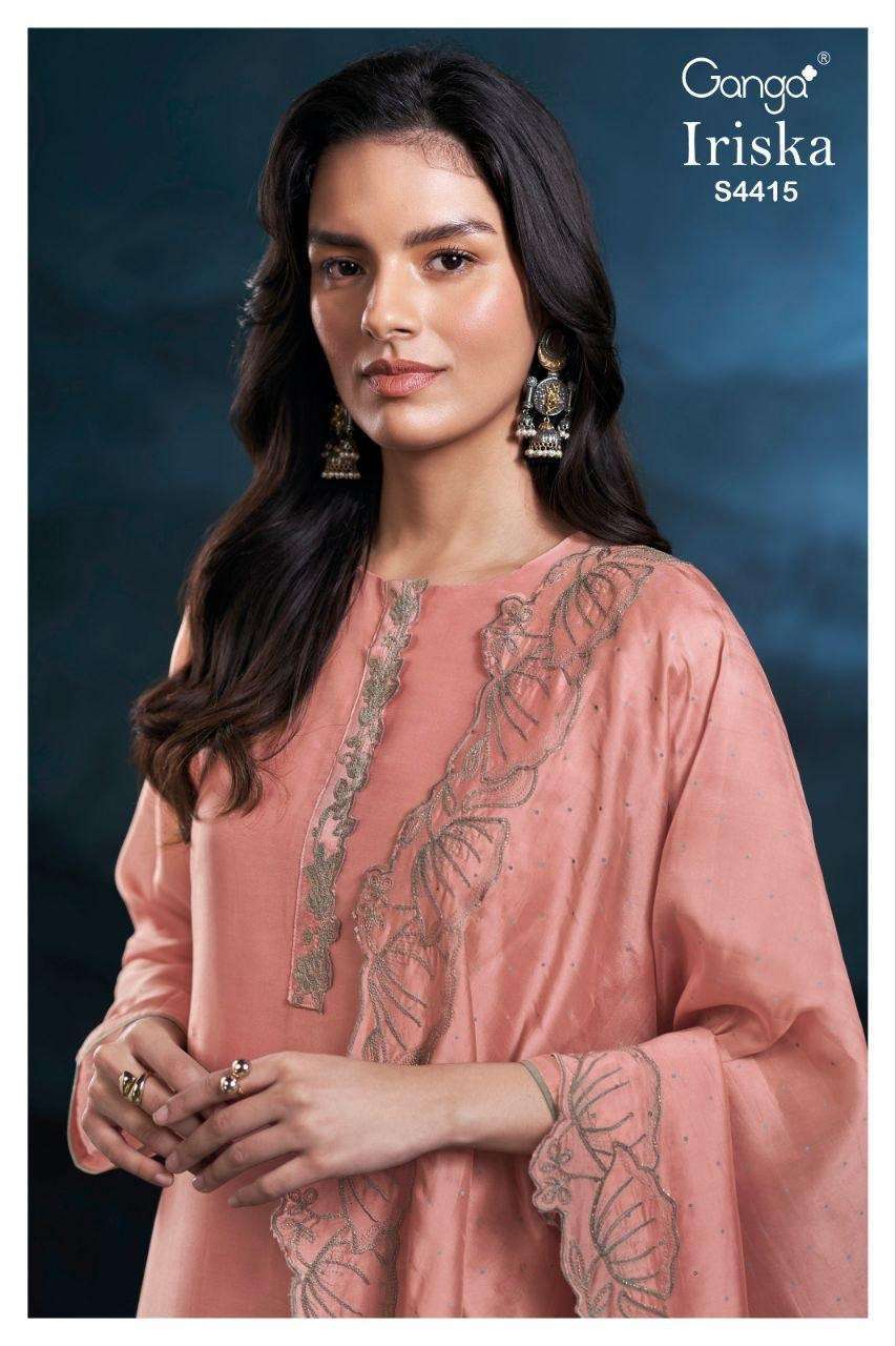 GANGA FASHION IRISKA 4415 BEMBERG SILK LADIES SUIT WHOLESALER BEST RATE 
