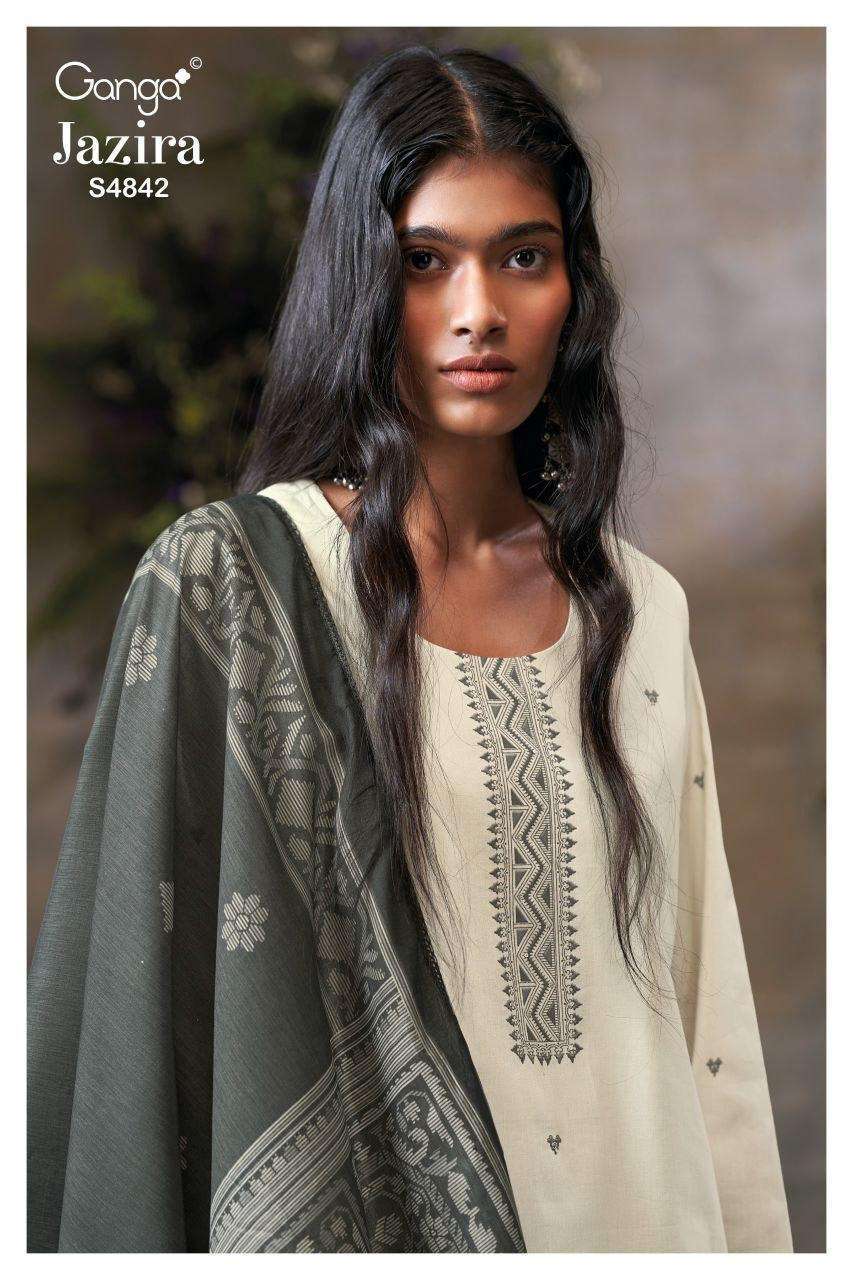 GANGA FASHION JAZIRA 4842 COTTON PRINTED SALWER KAMEEZ BEST RATE 