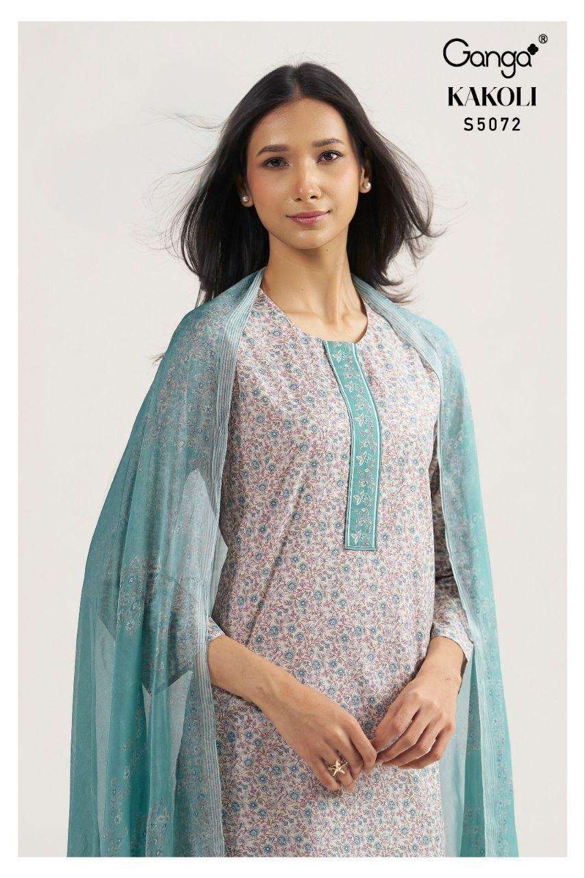 GANGA FASHION KAKOLI 5072 COLORS COTTON PRINTED CASUAL WEAR SALWER KAMEEZ BEST RATE 