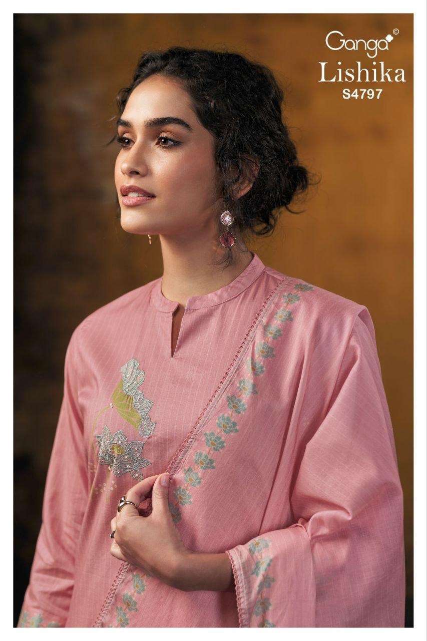 GANGA FASHION LISHIKA 4797 COTTON PRINT HANDWORK EMBROIDERY SUIT WHOLESALER BEST RATE 2026