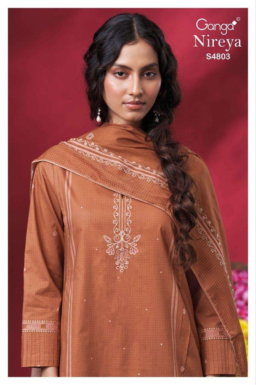 GANGA FASHION NIREYA 4803 COTTON WITH HANDWORK EMBROIDERY SUIT WHOLESALER BEST RATE 2026