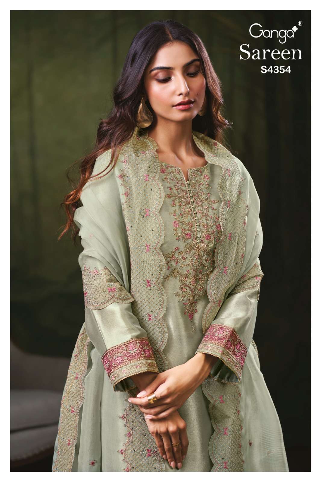 GANGA FASHION SAREEN 4354 HANDWORK EMBROIDERY SUIT WHOLESALER BEST RATE 2026