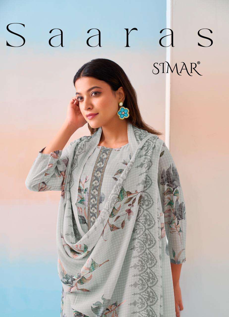 GLOSSY SAARAS VISCOSE MUSLIN EMBROIDERED SALWER KAMEEZ BEST RATE 