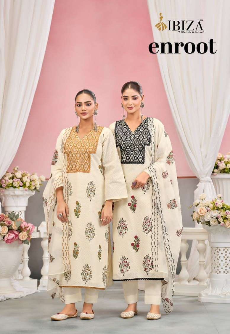 IBIZA LIFESTYLE ENROOT PURE COTTON BRUSH WHOLESALER SALWER KAMEEZ BEST RATE 