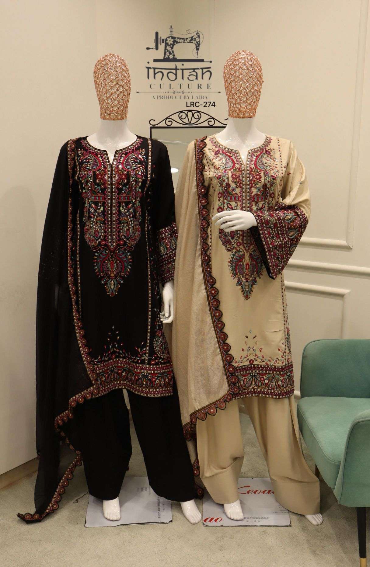 INDIA CULTURE 274 COLORS COTTON DESIGNER PARTY WEAR READYMADE SUIT WHOLESALER BEST RATE 