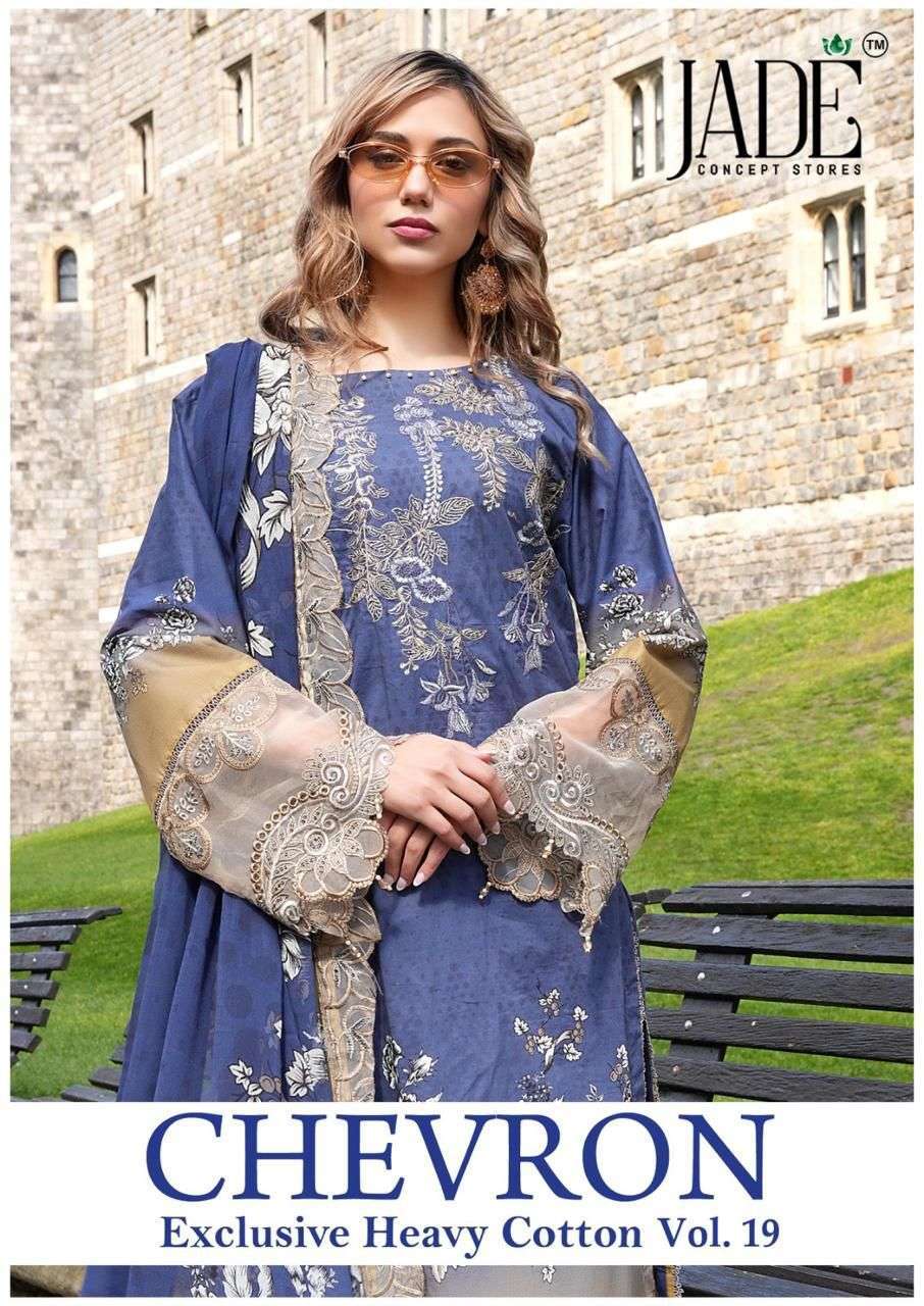 JADE CHEVRON VOL 19 READYMADE PURE COTTON SUIT WHOLESALE PRICE DEALER 
