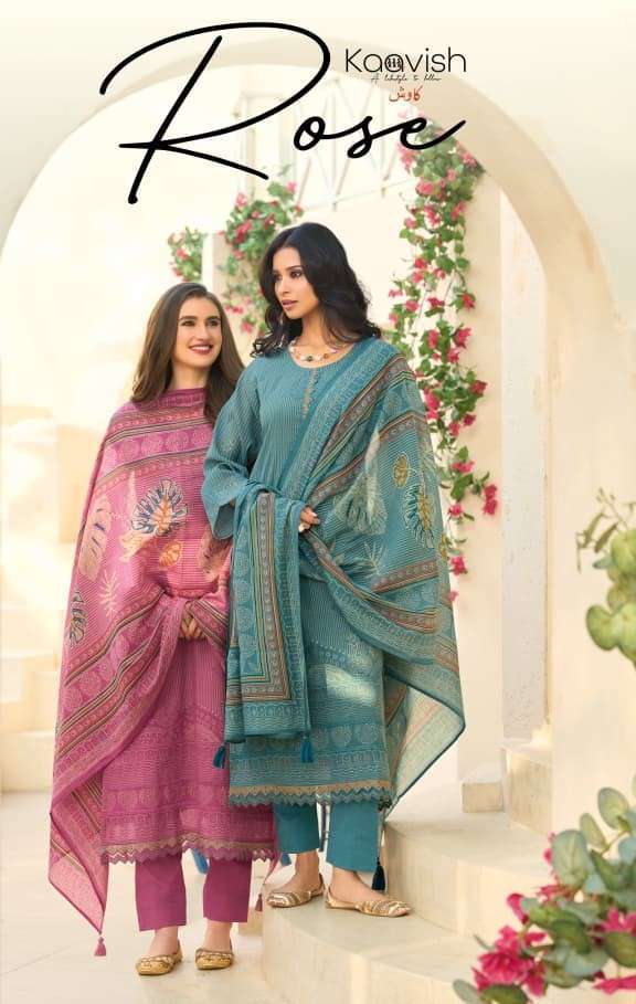 KAAVISH ROSE PURE MUL CHANDERI EMBRODERY SALWER KAMEEZ BEST RATE 