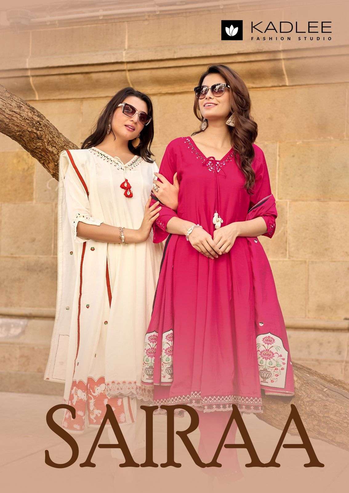KADLEE SAIRAA 4007 TO 4012 SERIES MUSLIN FANCY THREAD WORK READYMADE SUIT WHOLESALER 