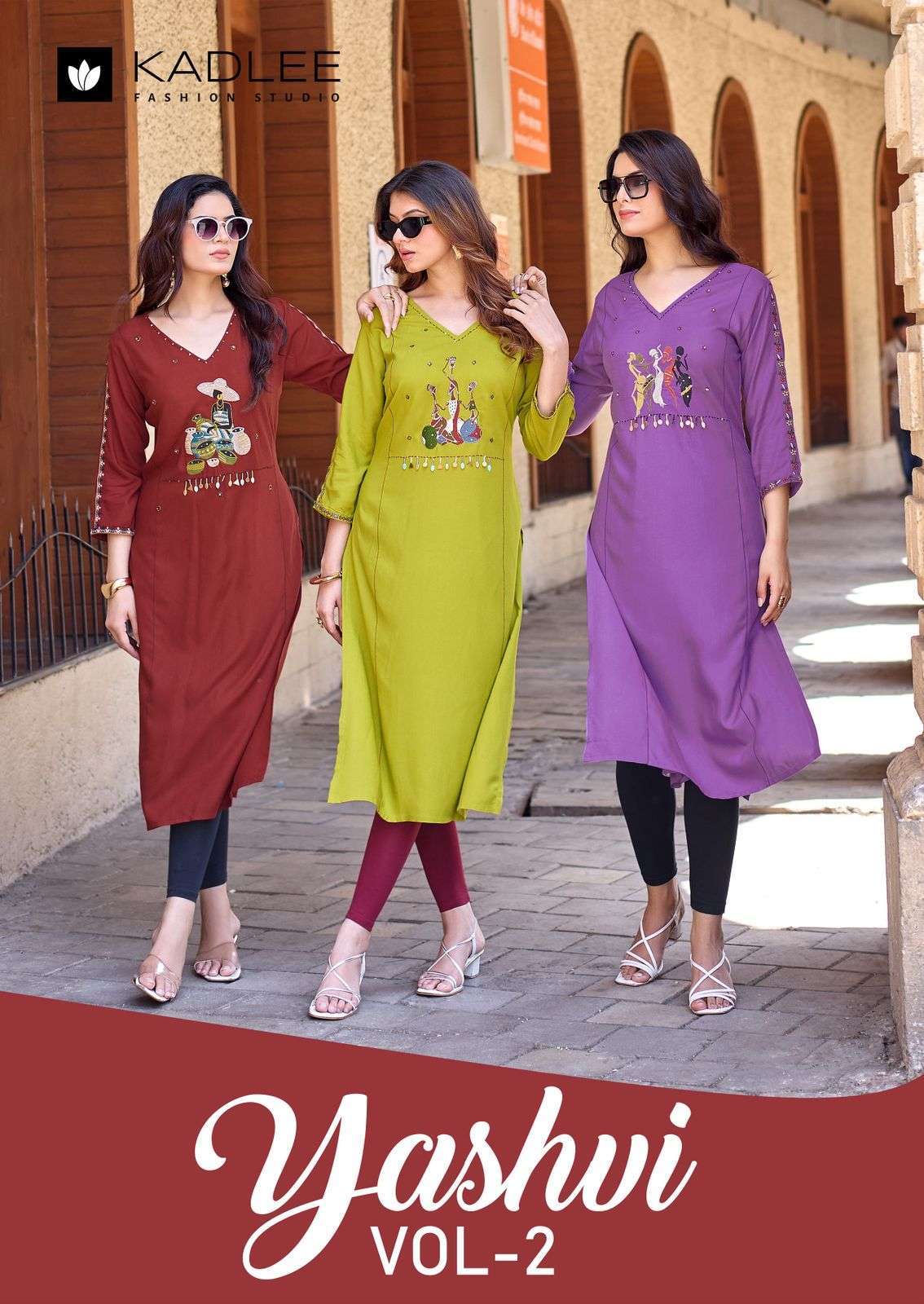 KADLEE YASHVI VOL 2 RAYON KURTI HANDWORK COLLECTION BEST RATE 