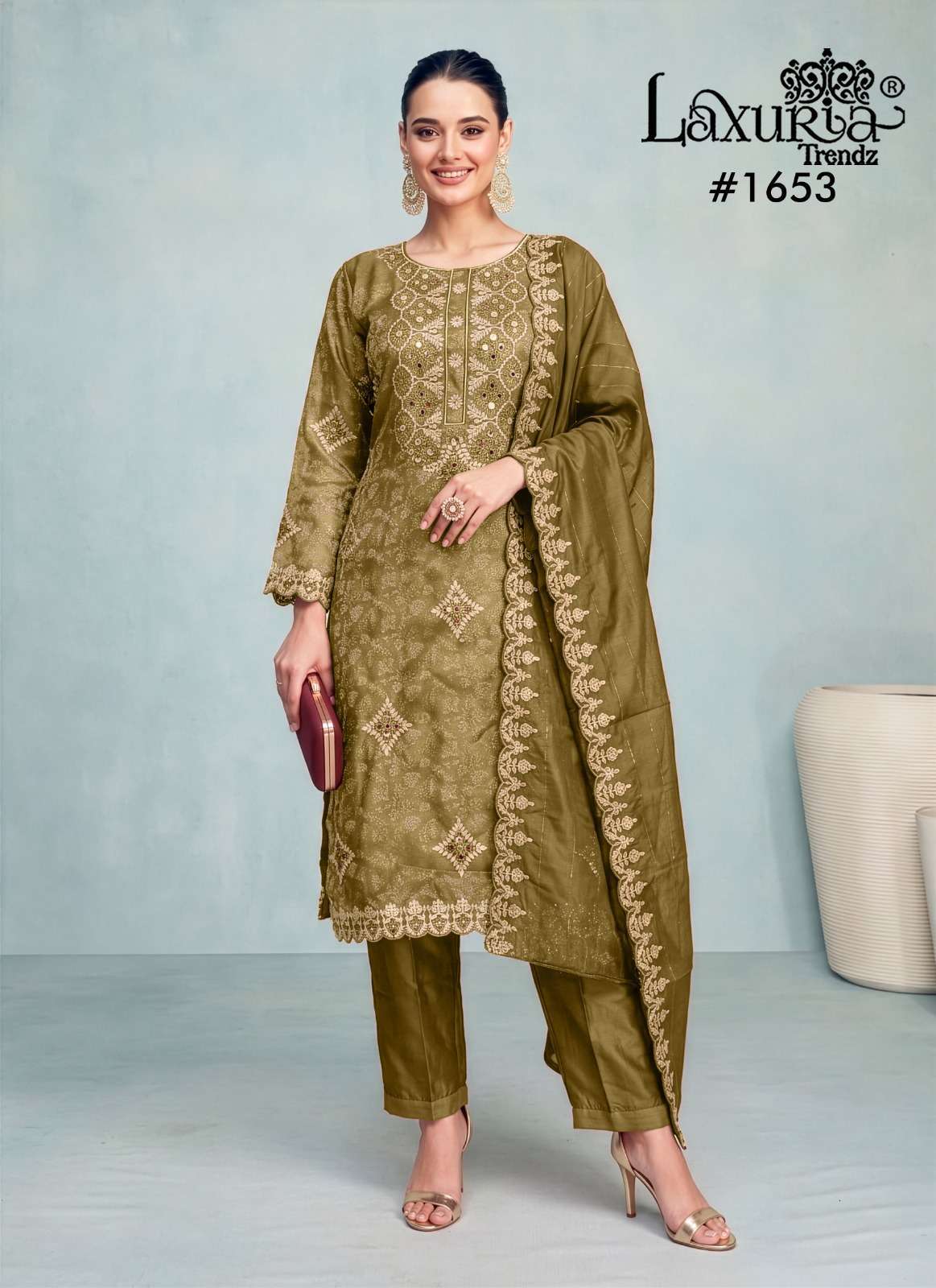 LAXURIA TRENDZ 1653 JACQUARD WORK DESIGNER READYMADE SALWER KAMEEZ BEST RATE 2026