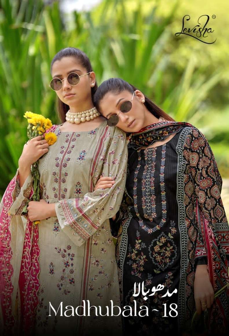 LEVISHA MADHUBALA VOL 18 PURE CAMRIC COTTON SUIT WHOLESALER 