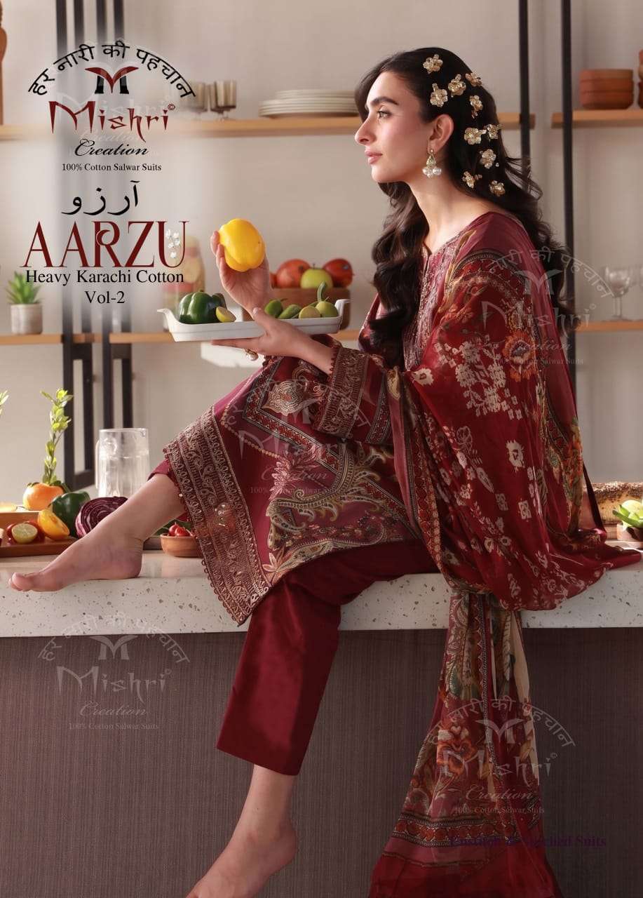 MISHRI CREATION AARZU VOL 2 PURE COTTON SUIT WHOLESALER 2026