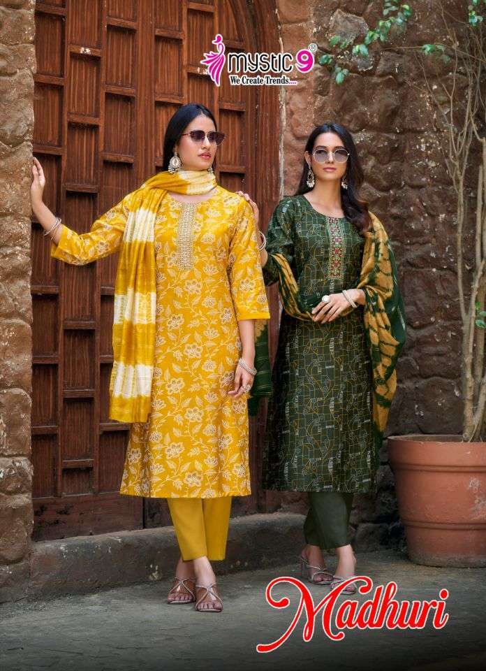 MYSTIC 9 MADHURI VOL 1 VERTICAN PRINTED DESIGNER READYMADE SUIT WHOLESALER 