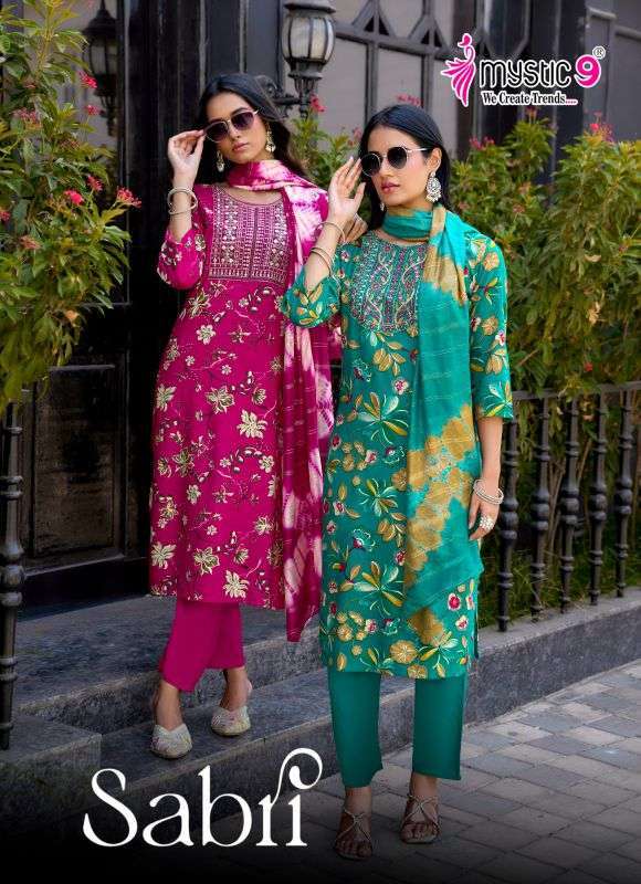 MYSTIC 9 SABRI VOL 15 RAYON FOIL PRINTED EMBROIDERED 3 PCS SET WHOLESALER 