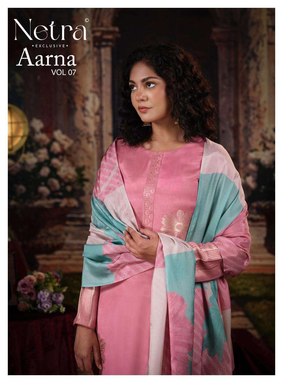 NETRA AARNA VOL 7 BEMBERG MUSLIN JACQUARD DESIGNER SALWER KAMEEZ BEST RATE 