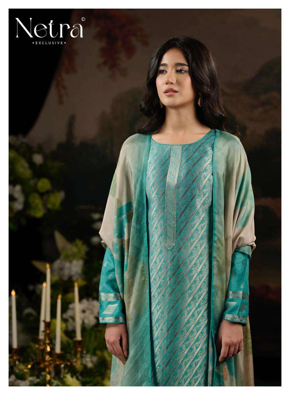 NETRA AARNA VOL 8 BEMBERG MUSLIN JACQUARD DESIGNER SALWER KAMEEZ BEST RATE 