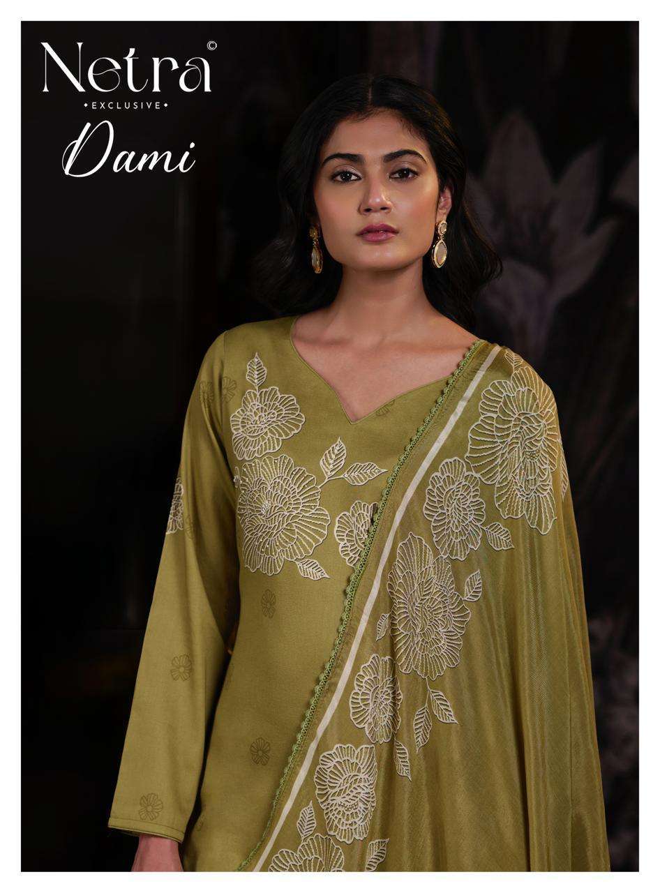 NETRA DAMI PURE COTTON FANCY PRINTED WORK SALWER KAMEEZ BEST RATE 