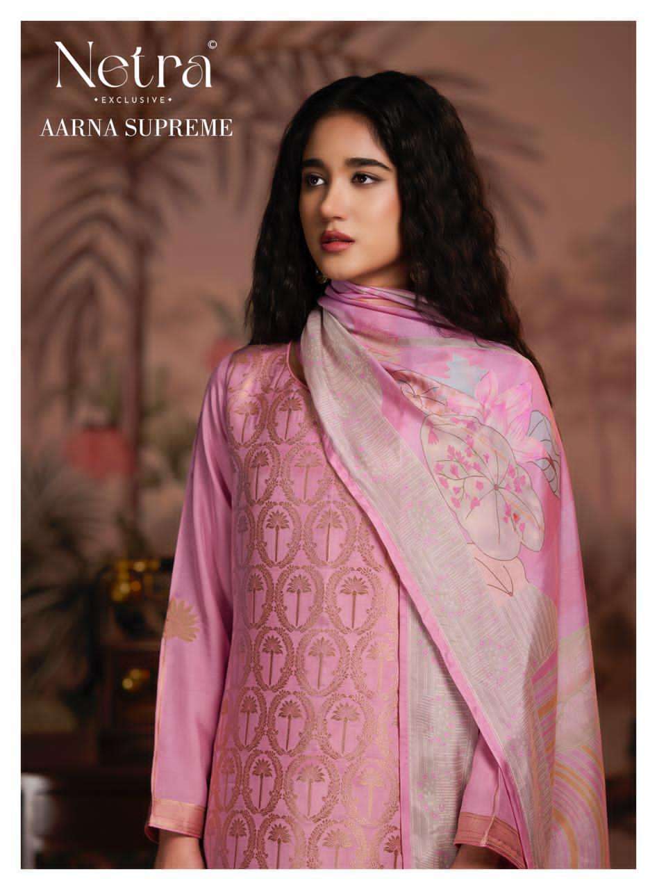 NETRA FASHION AARNA SUPREME PURE BEMBERG MUSLIN LADIES SUIT WHOLESALER BEST RATE 