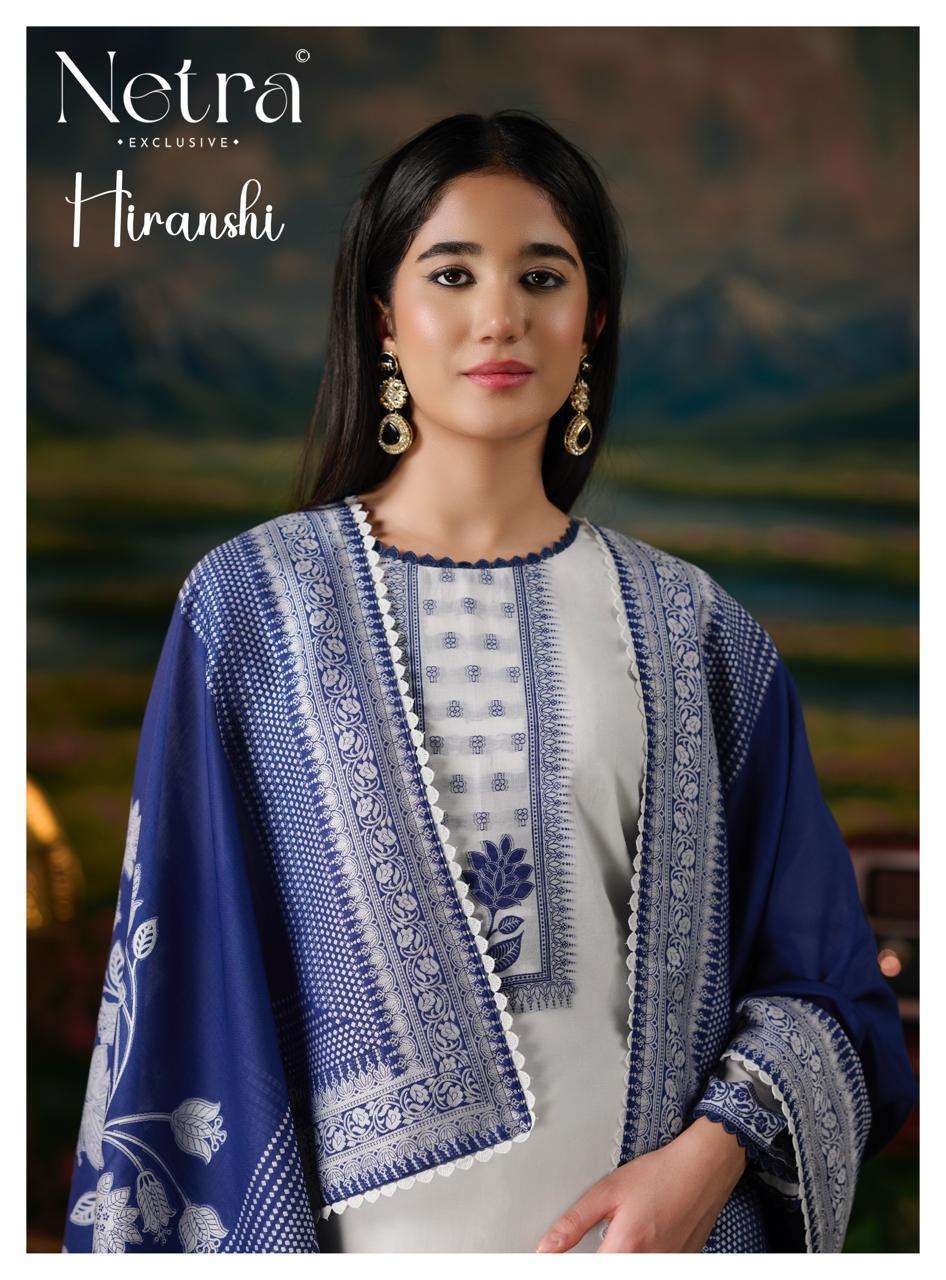 NETRA HIRANSHI VISCOSE BEMBERG FANCY WORK SALWER KAMEEZ BEST RATE 