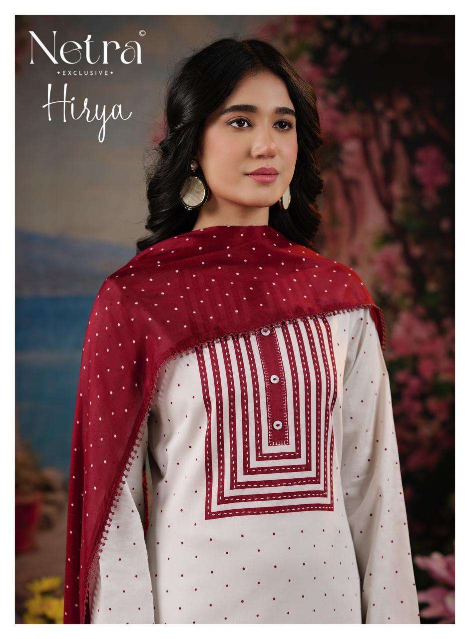 NETRA HIRYA COTTON PRINT WITH HANDWORK SALWER KAMEEZ BEST RATE DEALER 