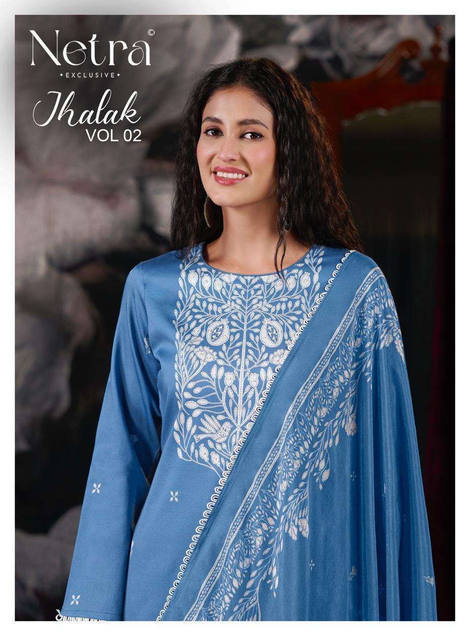 NETRA JHALAK VOL 2 PURE COTTON HAND EMBROIDERY SUIT WHOLESALER BEST RATE 