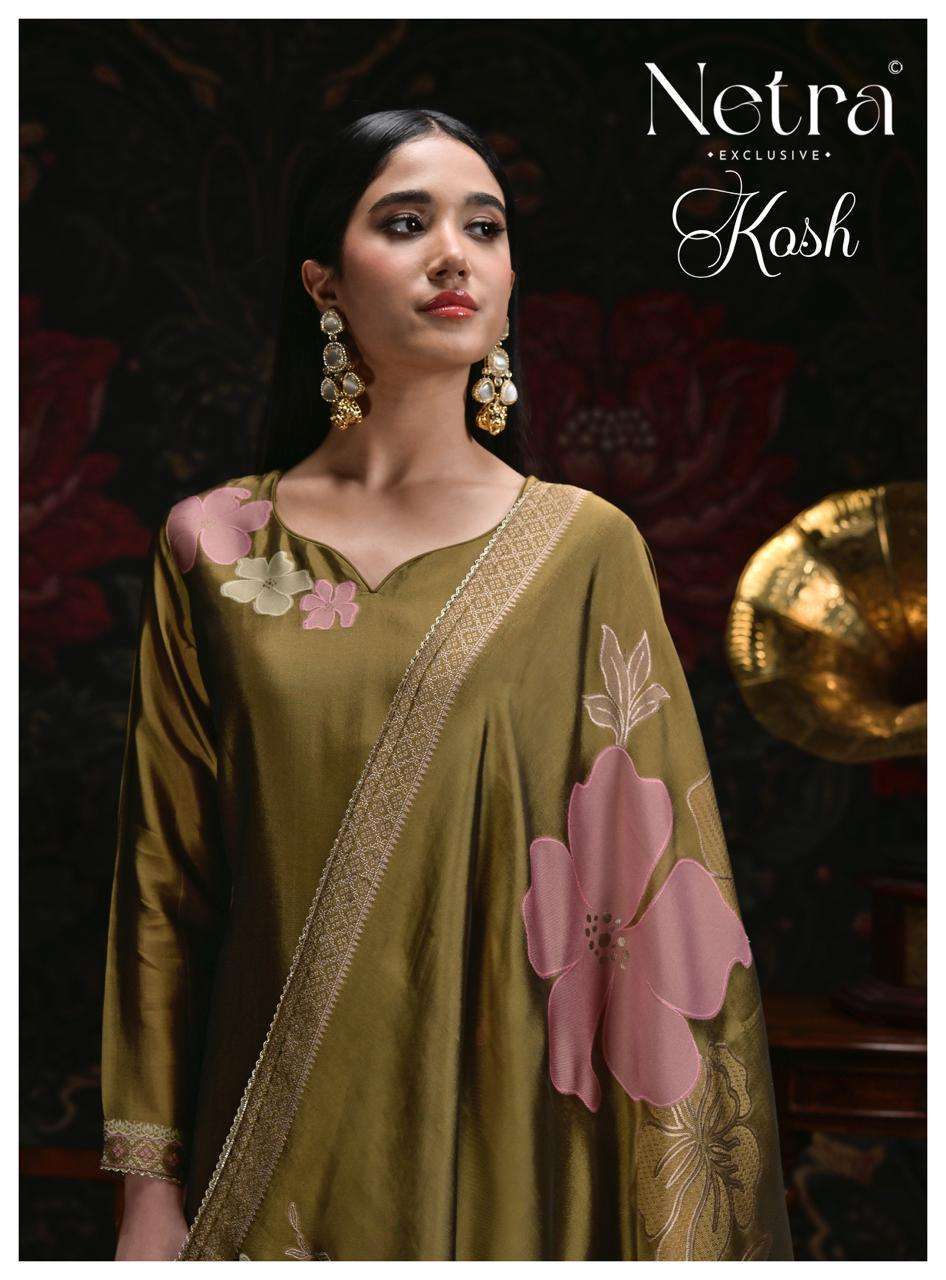 NETRA KOSH PREMIUM PURE VISCOSE WOVEN SILK DESIGN SALWER KAMEEZ BEST RATE 
