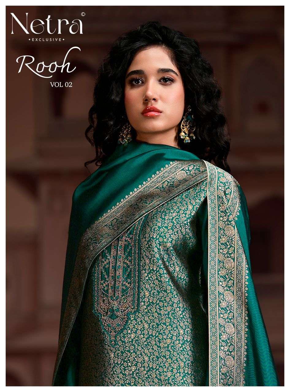 NETRA ROOH VOL 2 VISCOSE SILK JACQUARD EMBROIDERED SALWER KAMEEZ SUIT WHOLESALER 2026