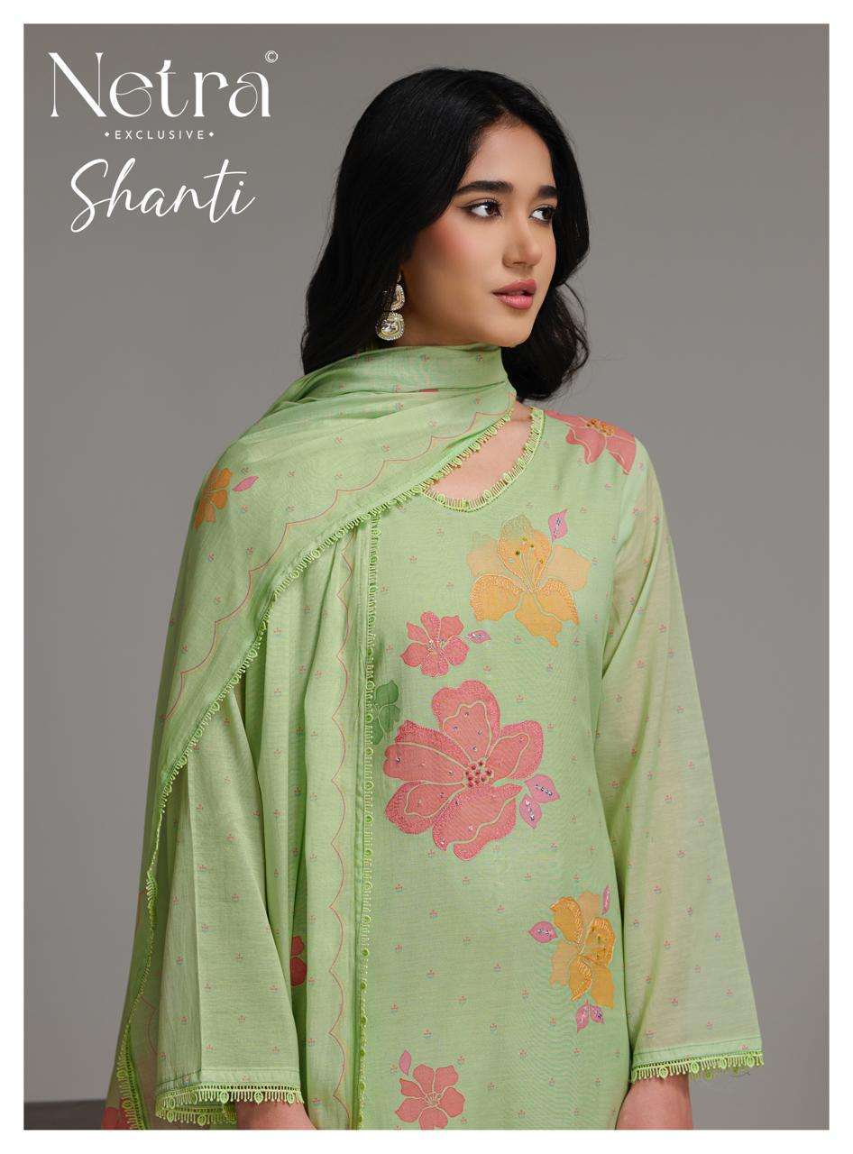 NETRA SHANTI MAL CHANDERI DIGITAL PRINTED SALWER KAMEEZ BEST RATE 