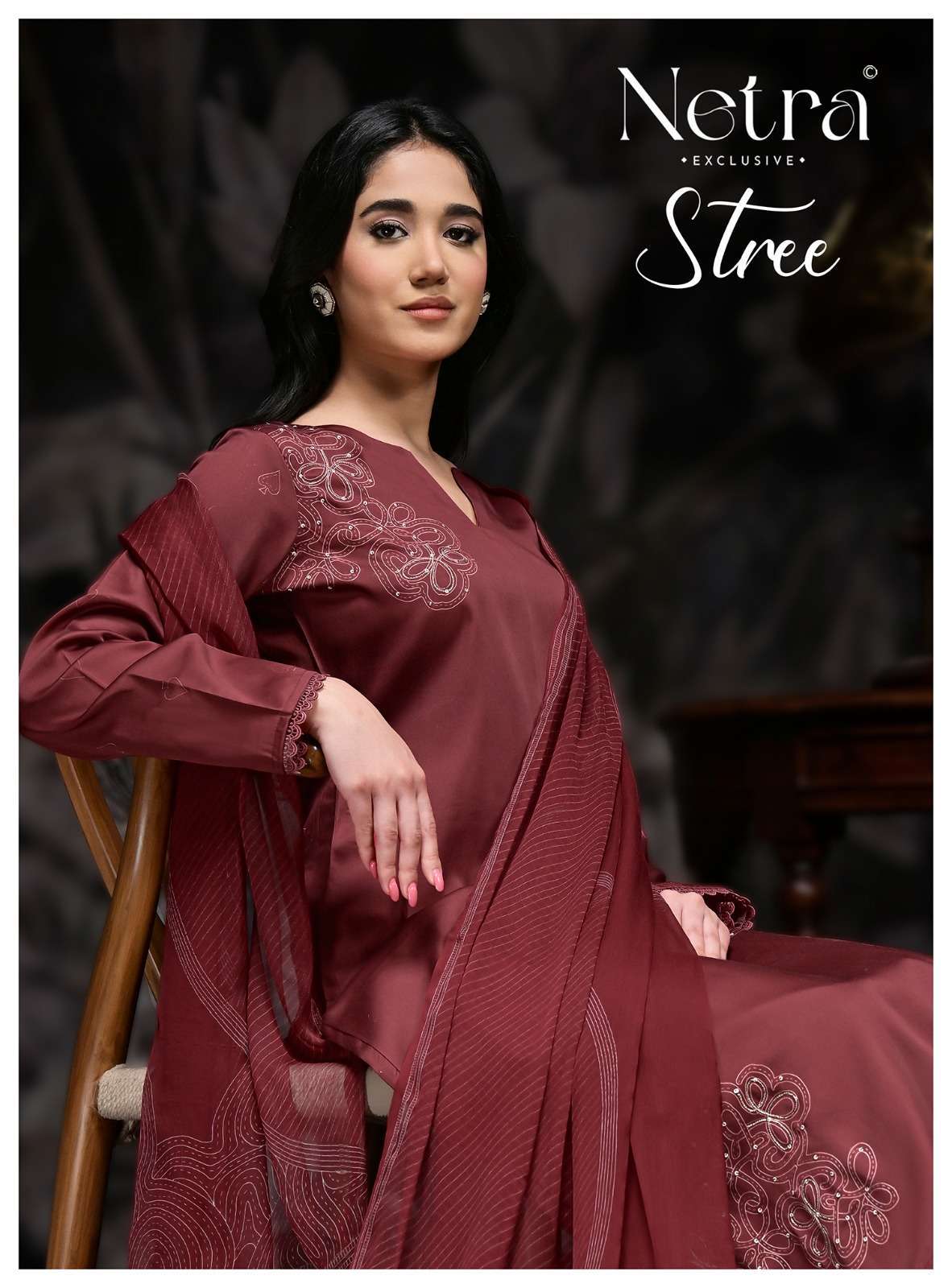 NETRA STREE PREMIUM PURE COTTON EMBROIDERED WORK SALWER KAMEEZ BEST RATE 