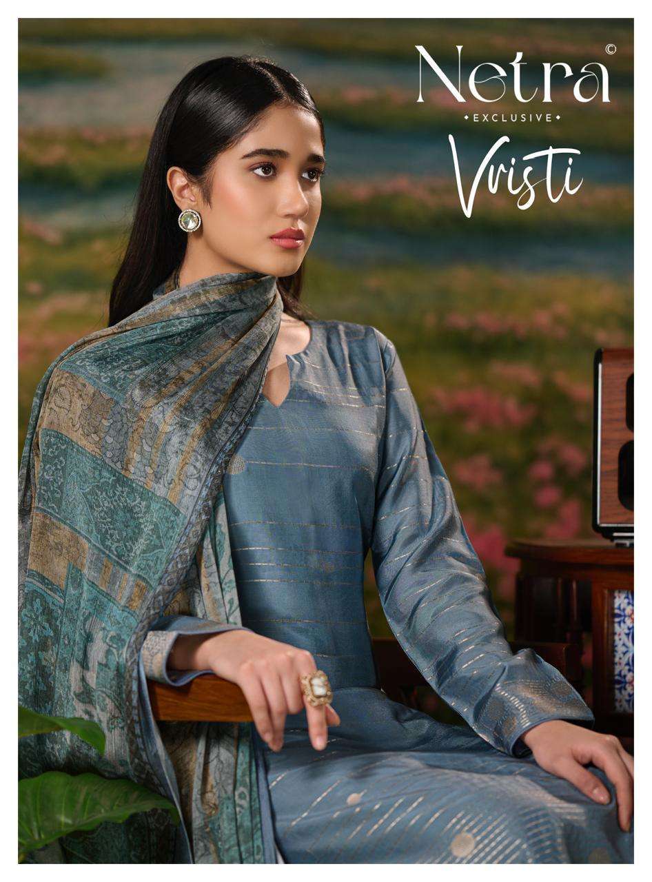 NETRA VRISTI PURE BEMBERG MUSLIN JACQUARD DIGITAL PRINTED SALWER KAMEEZ BEST RATE 2026