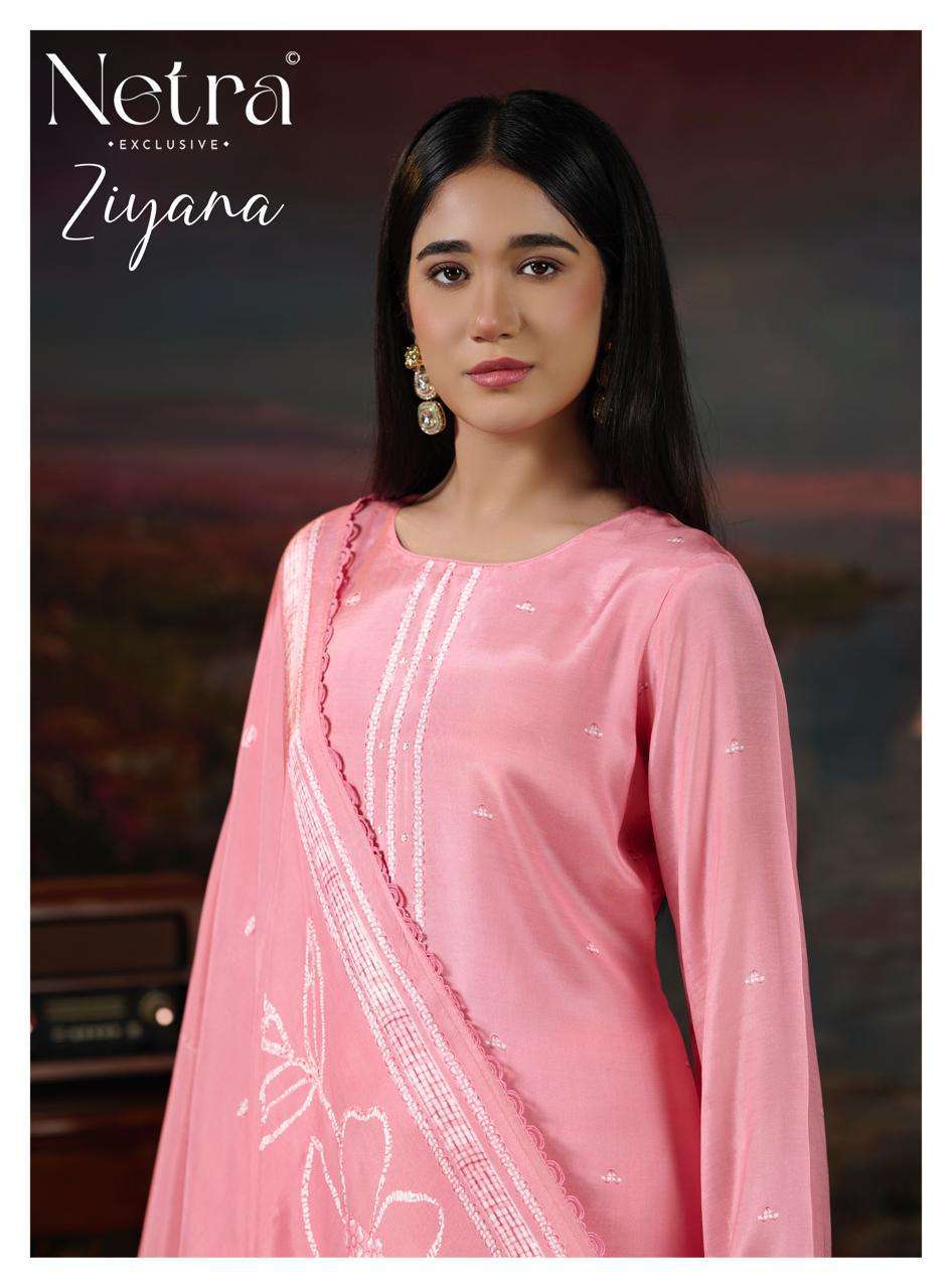 NETRA ZIYANA LATEST DESIGN MUSLIN SUIT CATALOG WHOLESALER 
