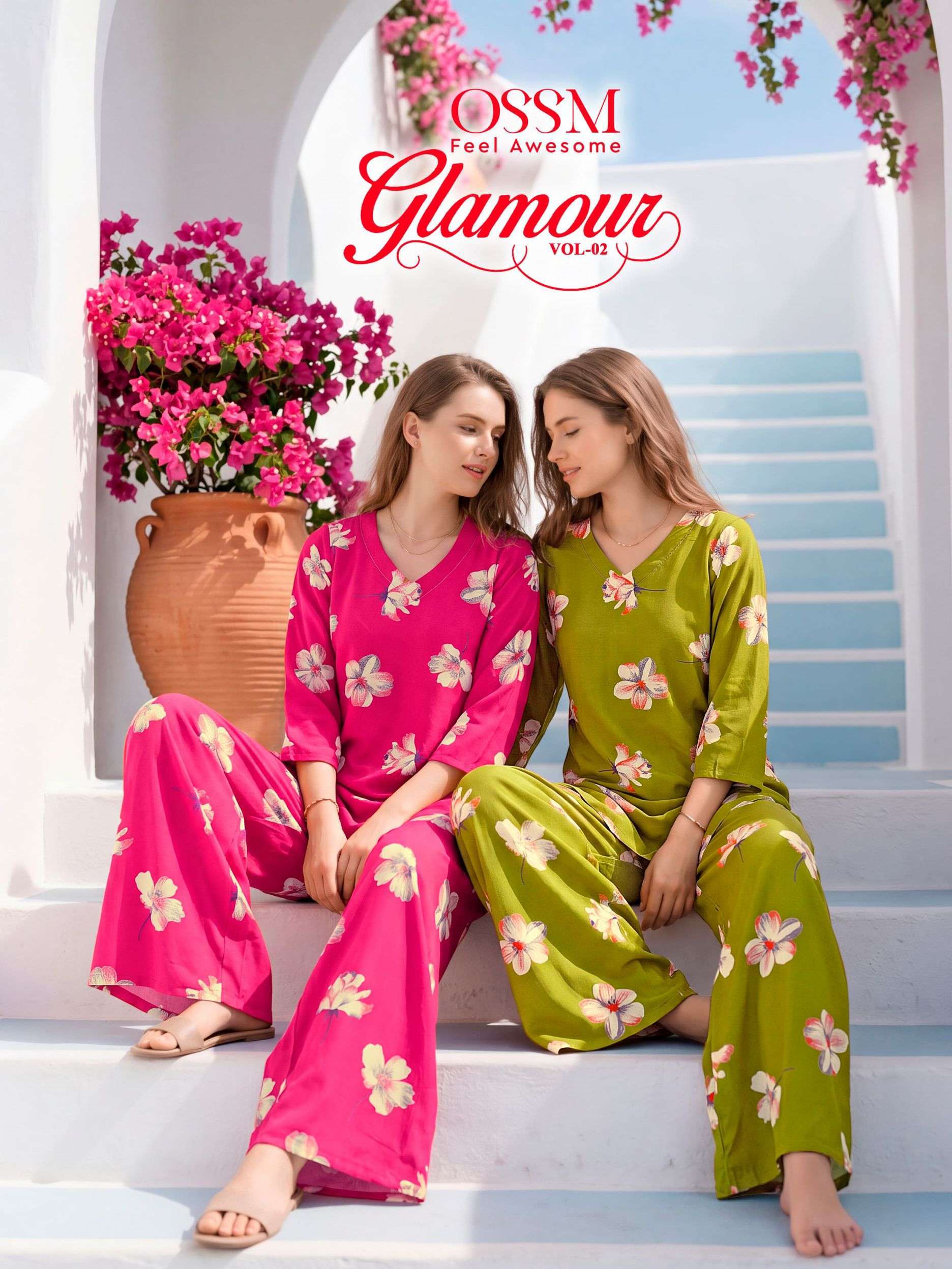 OSSM GLAMOUR VOL 2 RAYON HEAVY EMBROIDERD CORD SET WHOLESALER 