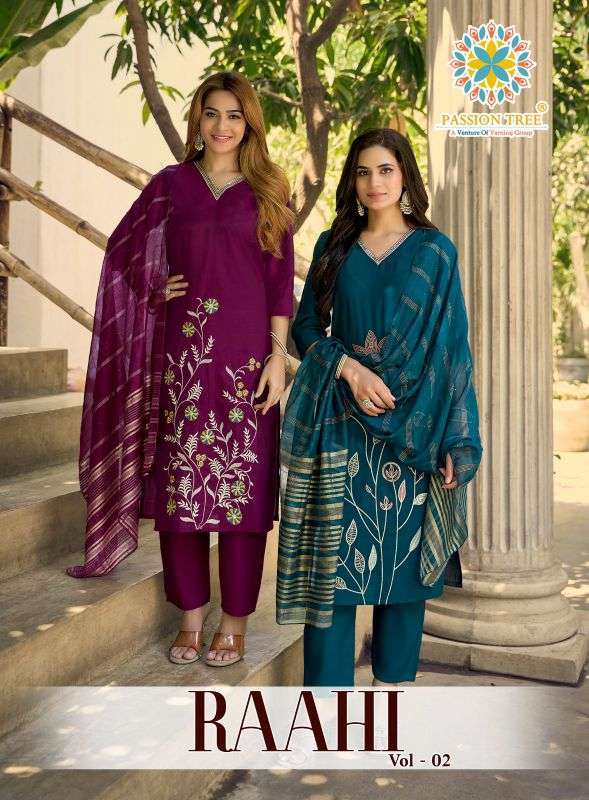 PASSION TREE RAAHI VOL 2 ROMAN SILK READYMADE 3 PIECE SET WHOLESALER 2026