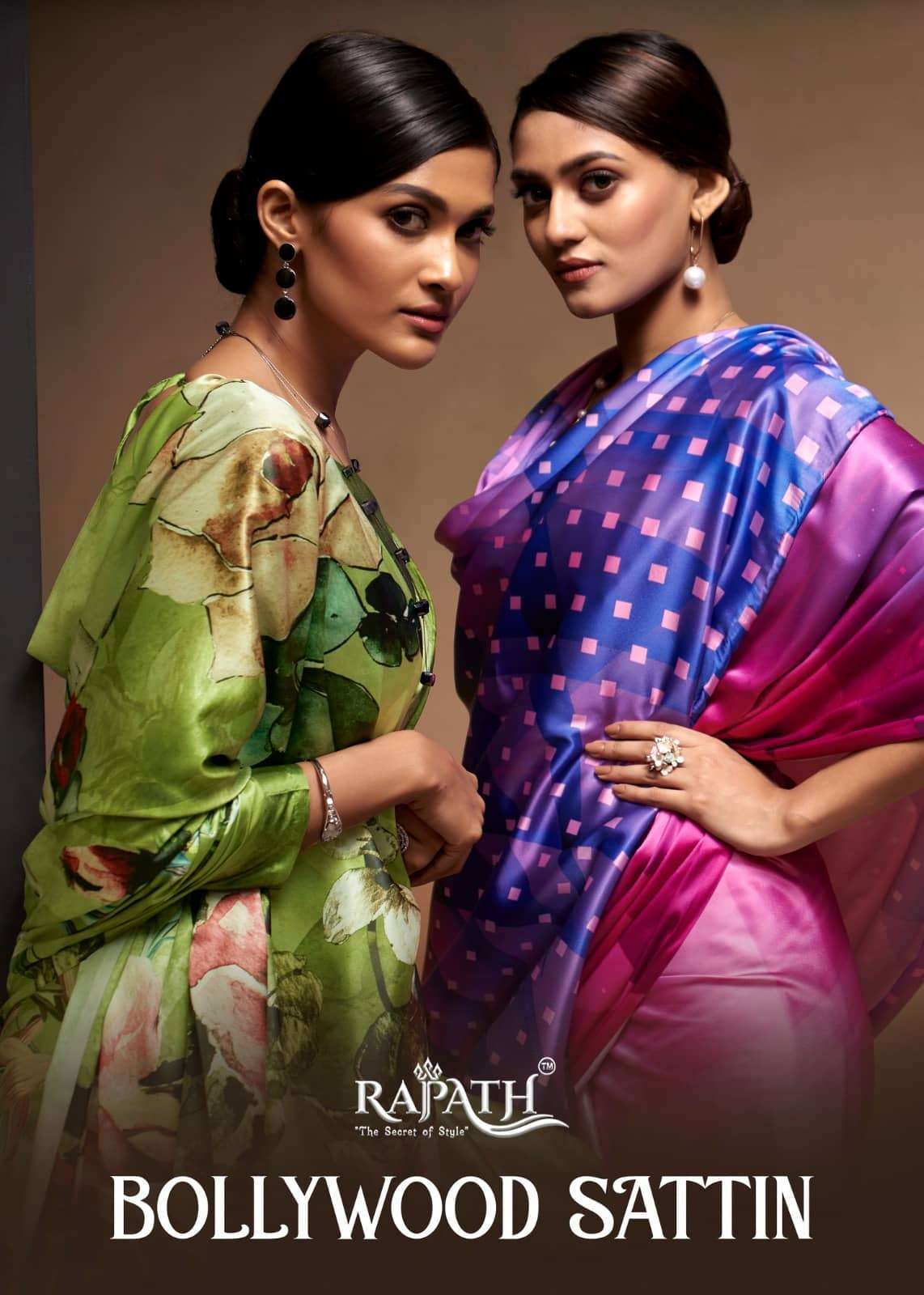 RAJPATH BOLLYWOOD SATTIN FESTIVEL WEAR STYLE SAREE COLLECTION BEST RATE 