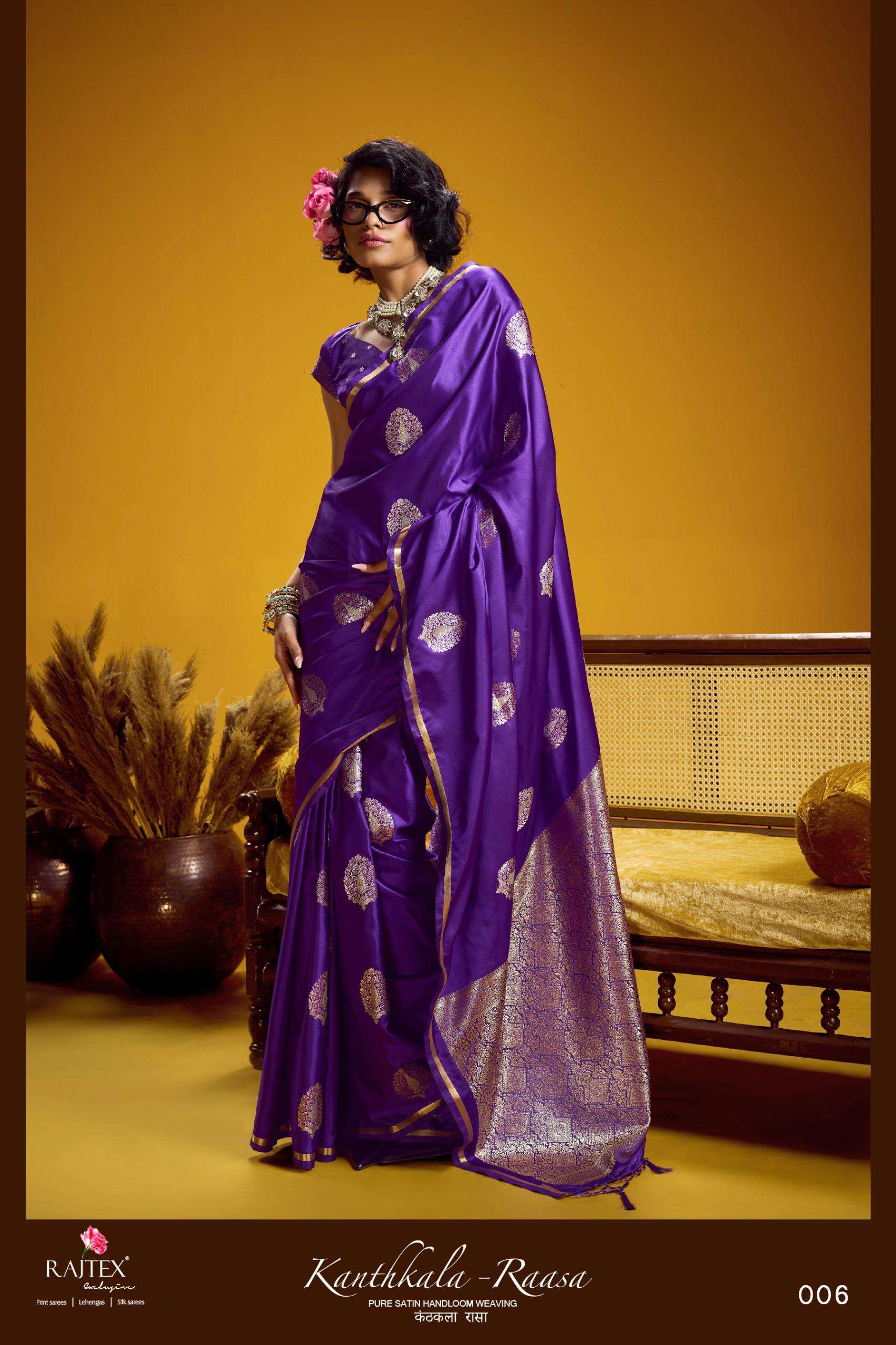 RAJTEX KANTHKALA RAASA SATIN HANDLOOM SAREE CATALOG BEST RATE 