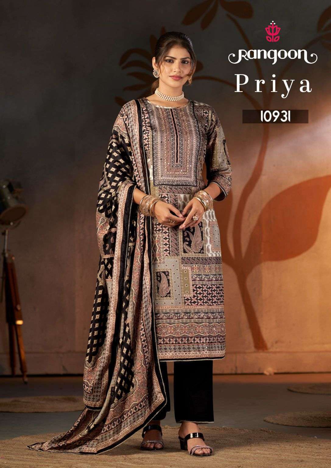 RANGOON PRIYA PURE VISCOSE MUSLIN FANCY DESIGNER 3 PCS SET WHOLESALER 2026