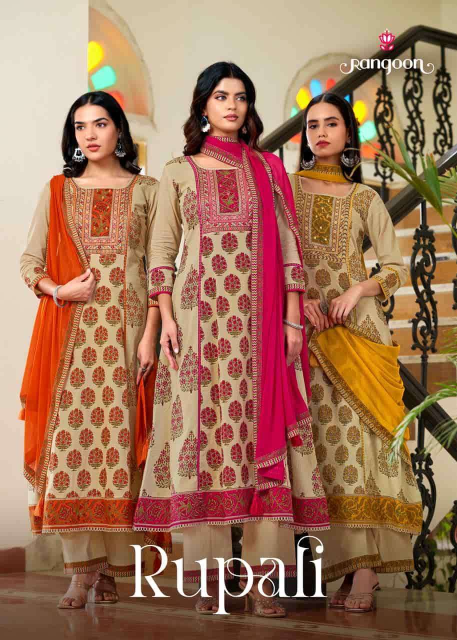RANGOON RUPALI 10681 TO 10684 ANARKALI STYLE READYMADE SALWER KAMEEZ BEST RATE