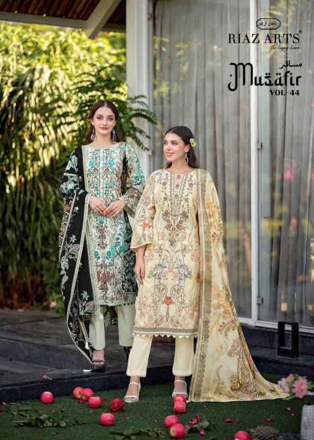 RIAZ ARTS MUSAFIR VOL 44 PURE COTTON DIGITAL PRINTED SALWER KAMEEZ BEST RATE DEALER 