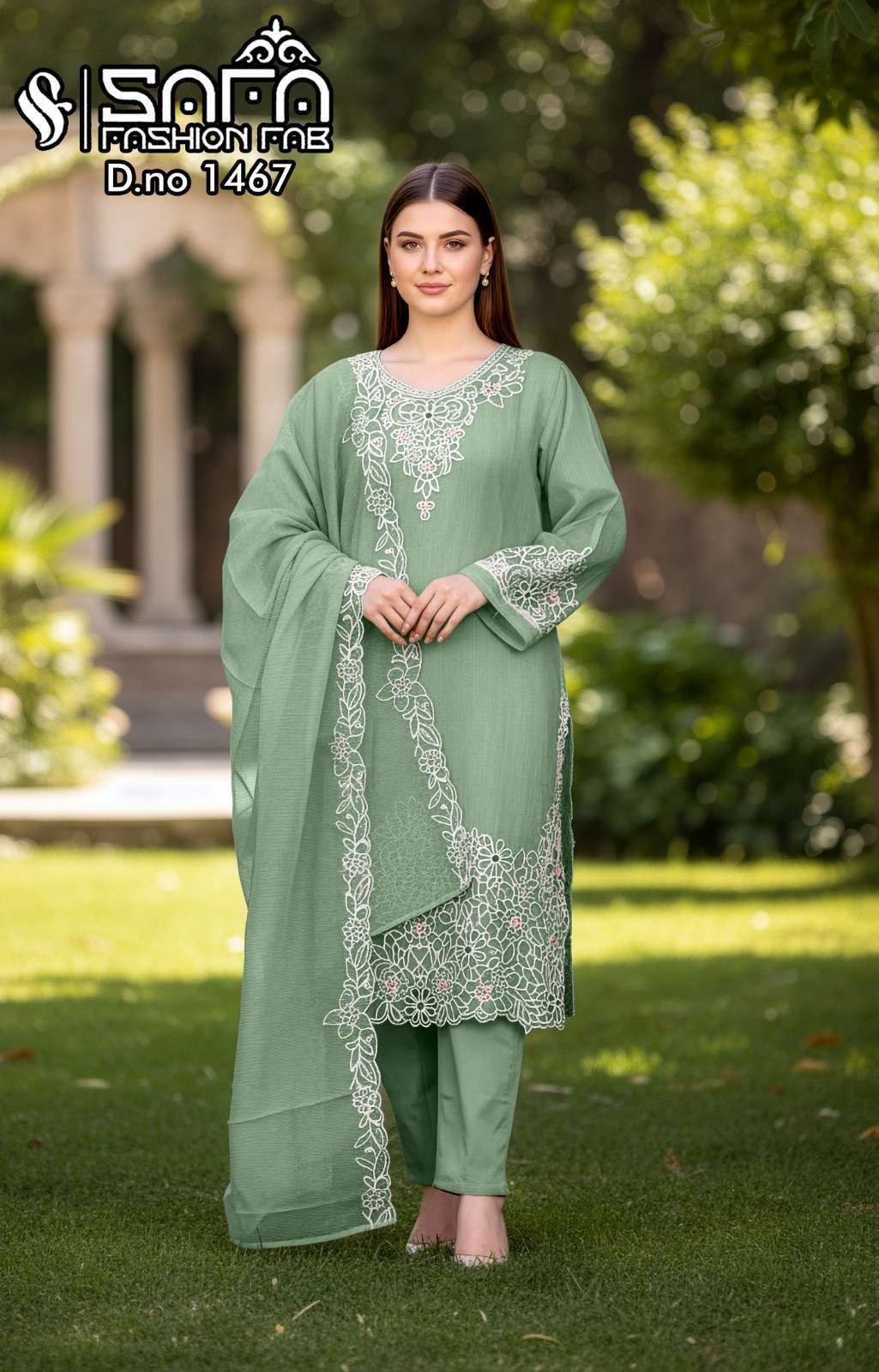 SAFA FASHION FAB 1467 COLORS LINEN WORK READYMADE SUIT WHOLESALER BEST RATE 2026