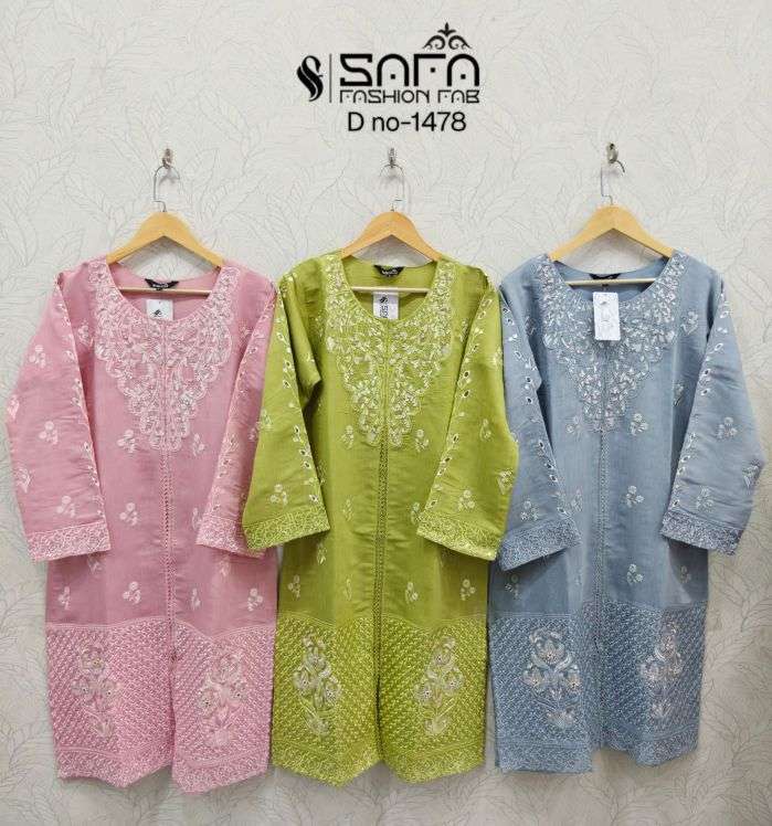 SAFA FASHION FAB 1478 READYMADE DESIGNER TUNIC COLLECTION WHOLESALER BEST RATE 