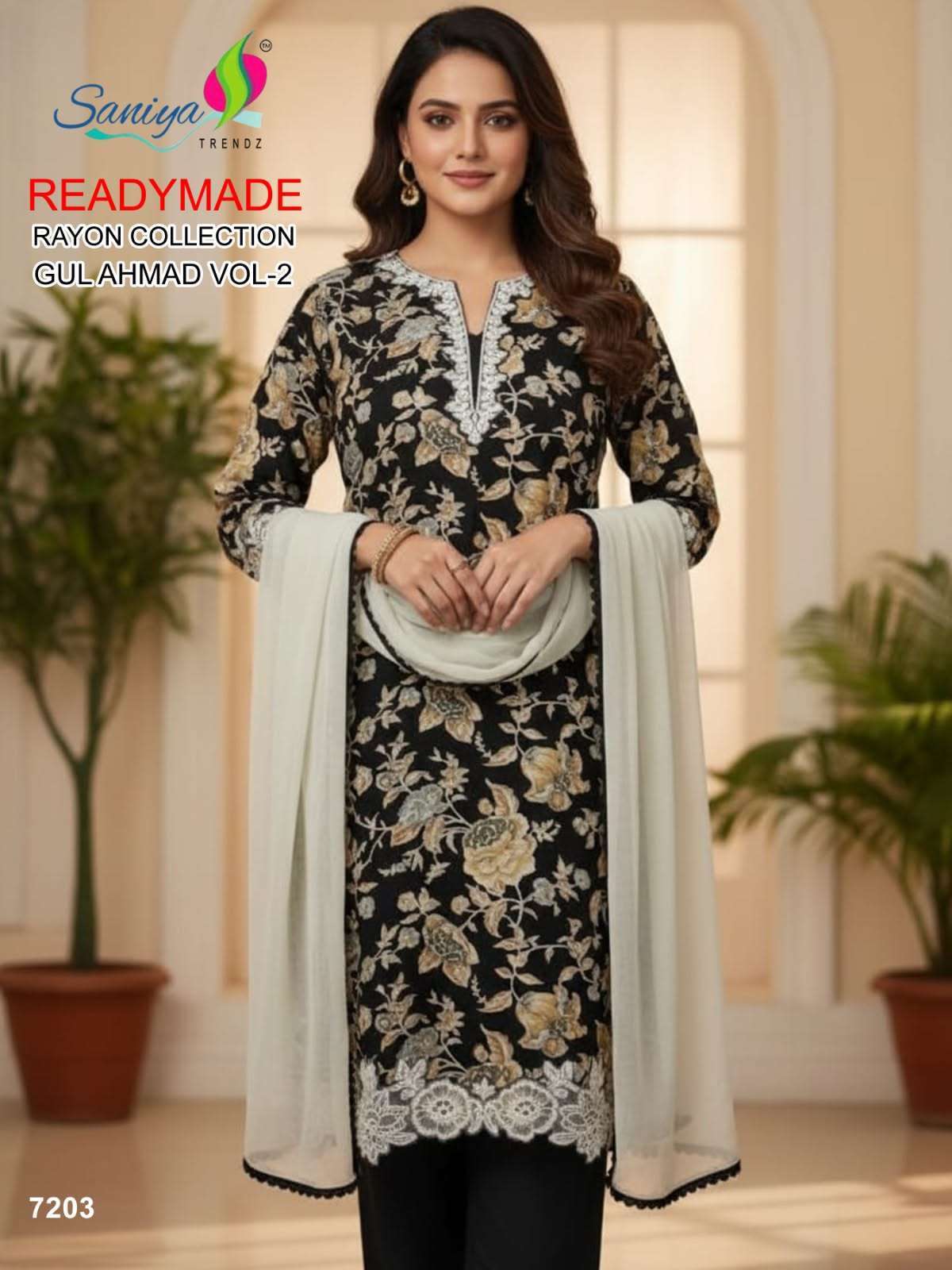 SANIYA TRENDZ GUL AHMED VOL 2 READYMADE PAKISTANI SUIT WHOLESALER BEST RATE 