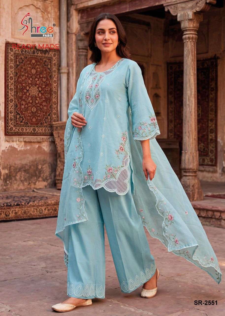 SHREE FAB 2551 COLORS CAMBRIC COTTON DESIGNER READYMADE SALWER KAMEEZ BEST RATE 
