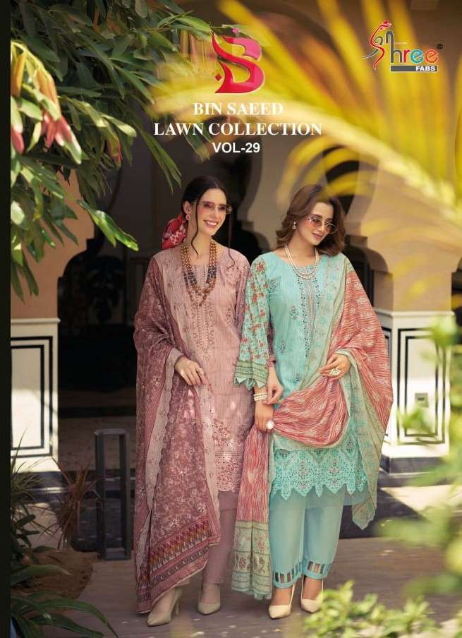 SHREE FAB BIN SAEED VOL 29 PURE COTTON SUIT WHOLESALE PRICE SUPPLIER 