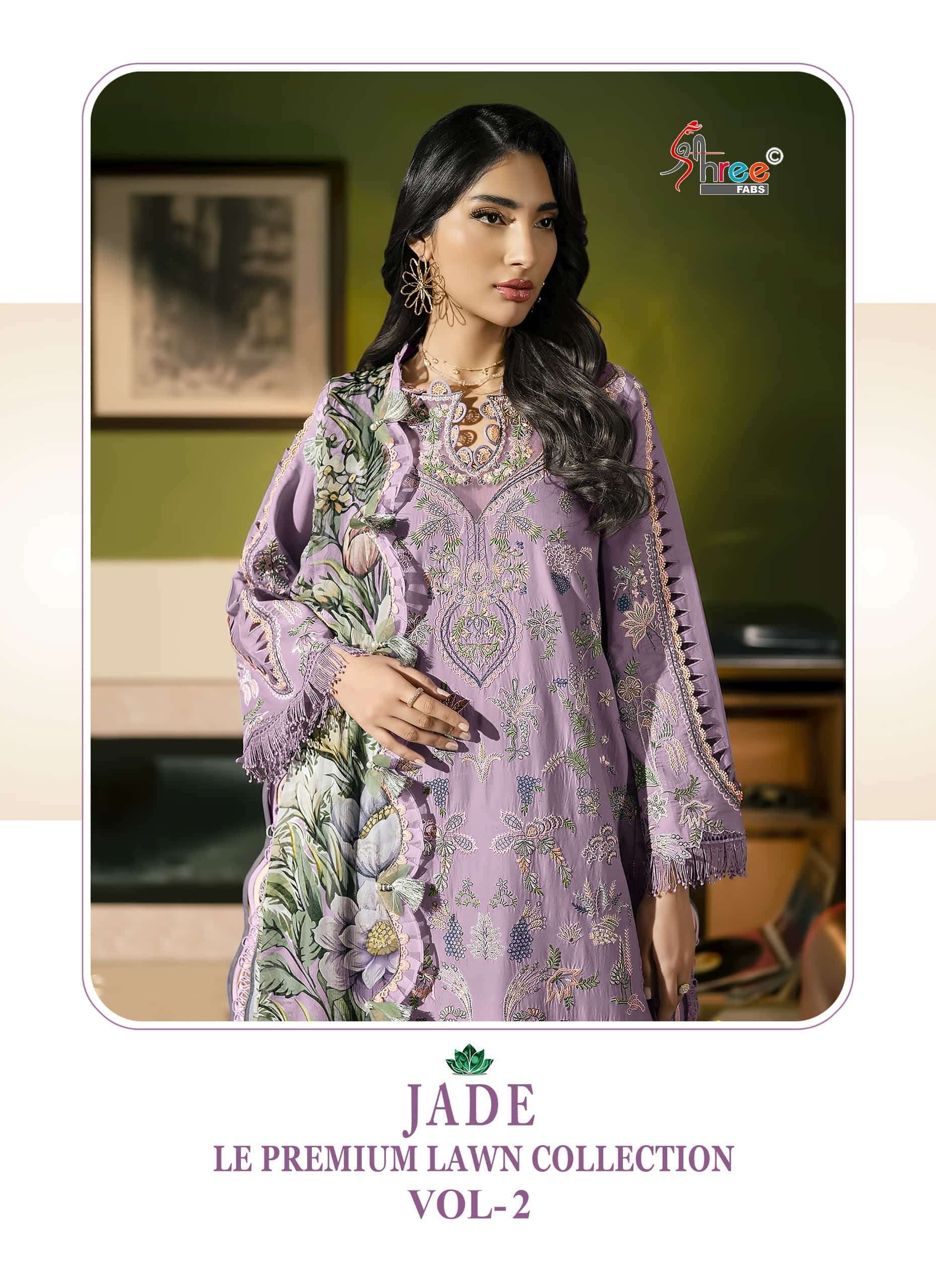 SHREE FAB JADE LE PREMIUM LAWN COLLECTION VOL 2 PAKISTANI COTTON DRESS WHOLESALER 