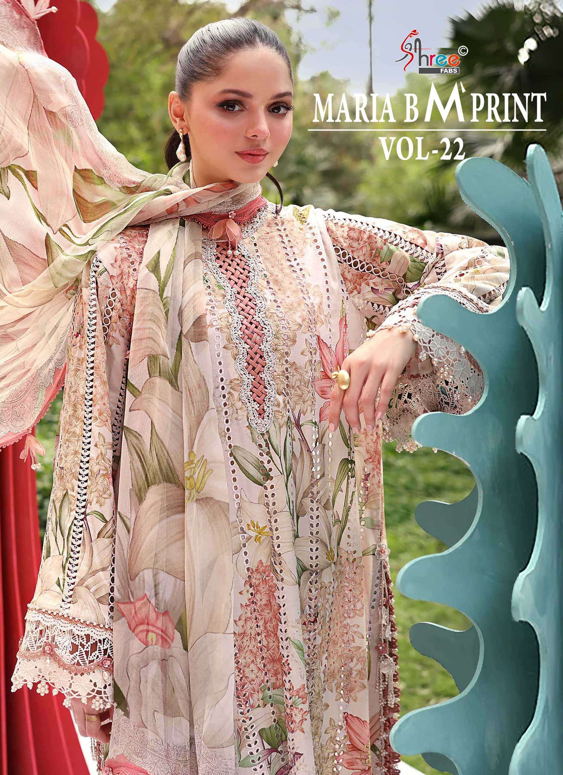 SHREE FAB MARIYA B MPRINT VOL 22 PURE COTTON PAKISTANI DRESS WHOLESALER BEST RATE 