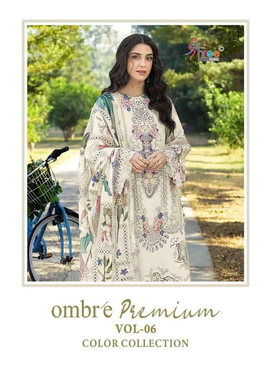 SHREE FAB OMBRE PREMIUM VOL 6 COLORS COLLECTION PURE COTTON SELF EMBROIDERY COLLECTION BEST RATE 