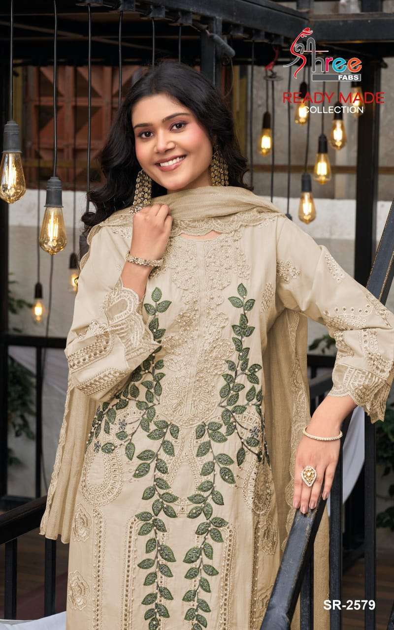 SHREE FAB SR 2579 CAMBRIC COTTON WHOLESALE READYMADE SALWER KAMEEZ BEST RATE EXPORTERS 