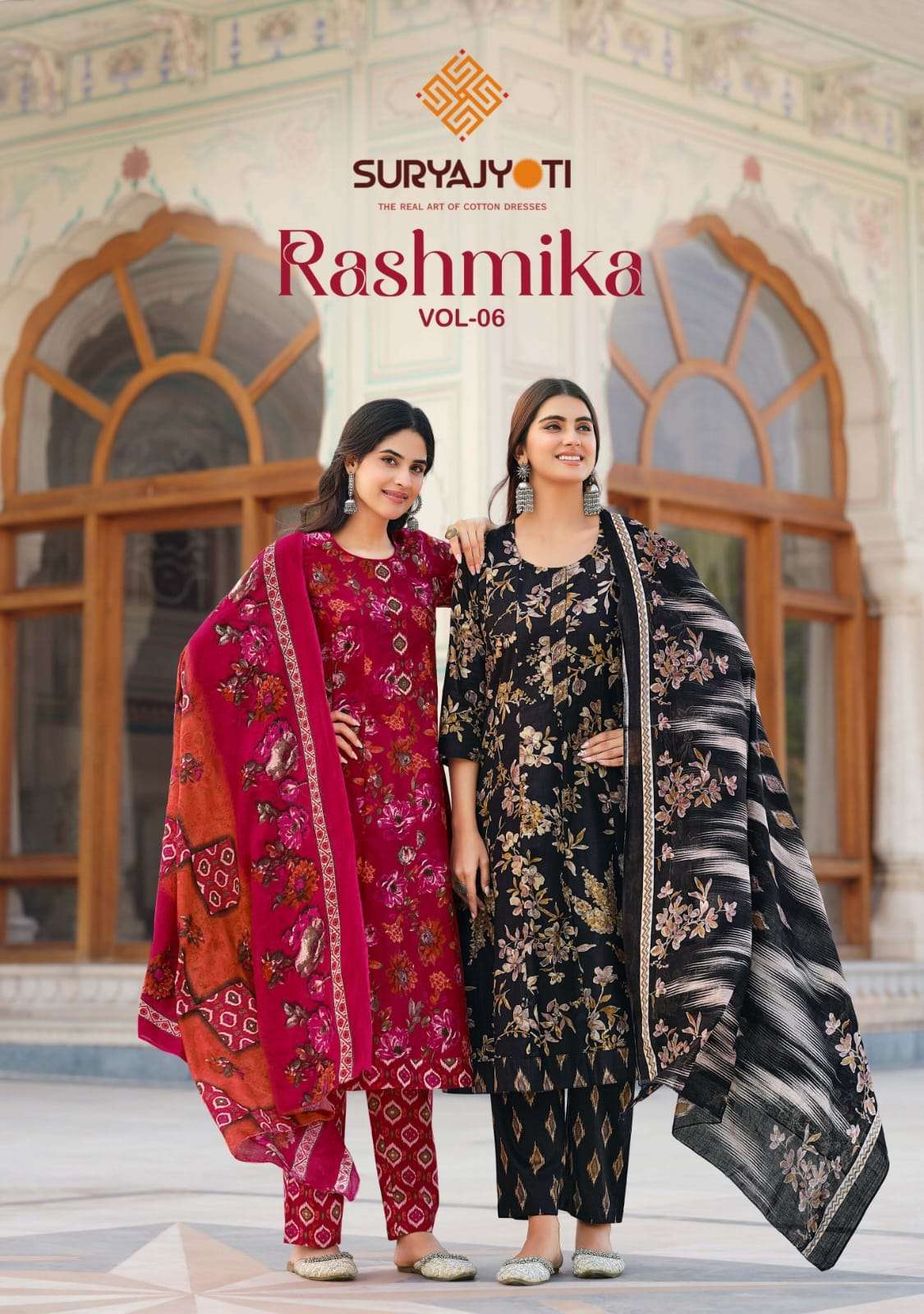 SURYAJYOTI RASHMIKA VOL 6 COTTON PRINT WITH HANDWORK READYMADE SALWER KAMEEZ BEST RATE 