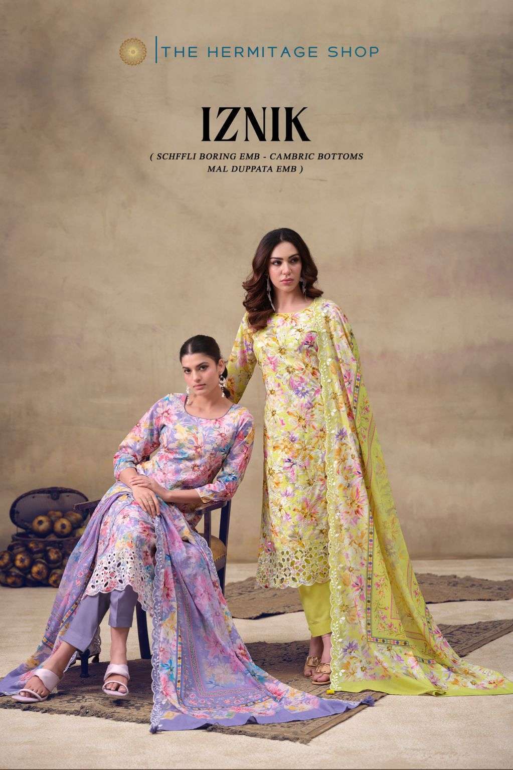 THE HERMITAGE IZNIK COTTON LAWN CHIKANKARI EMBROIDERED SALWER KAMEEZ BEST RATE 2026
