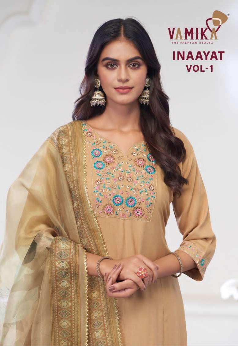 VAMIKA INAAYAT VOL 1 FANCY KURTI PANT DUPATTA SET WHOLESALER 2026